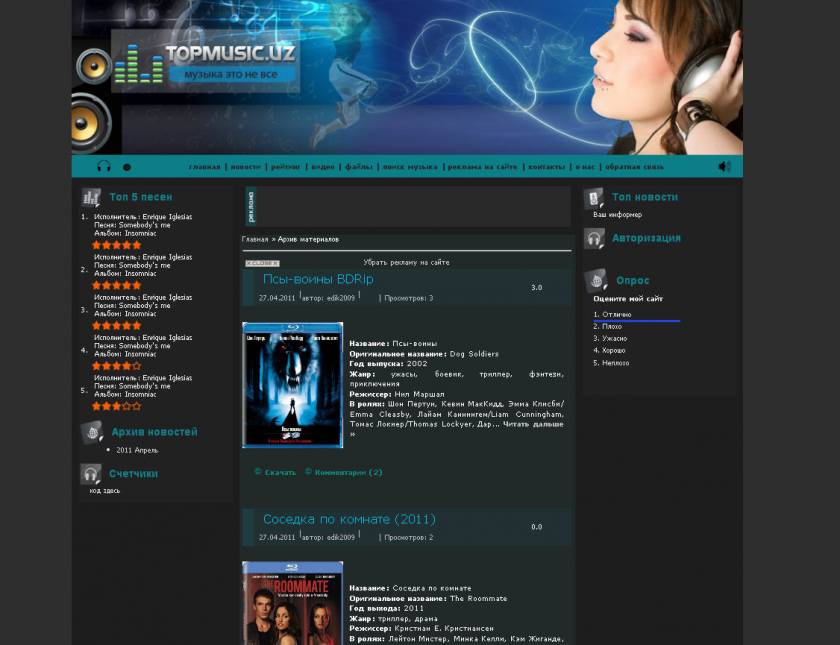 Адаптация DLE шаблона Topmusic (под uCoz)